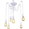 YZM Lampada a ragno regolabile moderna bianca, illuminazione industriale a soffitto Edison, lampadario E27 (6 luci)