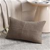 FDTERN Federe Cuscini Marrone Chiaro 40x65 per Divano in Velluto a Coste Moderno Morbido Motivo a Croce Decorativa Copricuscini con Cerniera Invisibile per Divano Camera da Letto