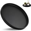 Solinorex Vassoio Rotondo Decorativo Nero 25cm, Vassoio Portaoggetti in Metallo Portacandele, Vassoio da Bagno Portaoggetti, Decorazioni Bagno per Soggiorno Sala da Pranzo Cucina