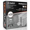 Eurocali Profilo Alluminio per Strisce LED Bianco con copertura Professionale Trasparente Made in Italy MedusaFlex in Policarbonato - Pacco da 10 pezzi (20m) 2000 x 17.4 x 7mm - Cover standard opaca inclusa