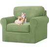 UNBBRRL Copridivano Ektorp Copri Divano in Velluto, Rivestimento Individuale del Cuscino E dello Schienale Salvadivano Lavabile Mobili Protector (Verde avocado,Grande 1 posto 3 pz)