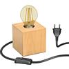 ledscom.de Lampada da tavolo HITO, legno massiccio, angolare, incl. lampada E27 oro max. 778lm, regolazione a 3 livelli, bianco extra caldo