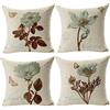 Gspirit 4 Pack Retro Fiori Cotone Biancheria Cuscino Decorativo Caso Federa per Cuscino 45x45 cm