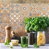 RE-COVERTILES - Adesivi Piastrelle Cucina Bagno Mattonelle adesive in PVC Impermeabili Antigraffio Stickers Decorazione Parete Cementine Peel and Stick - Modello 36 Pz 10x10 cm PS00148 Made in Italy