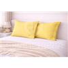 GBiancheria Coppia Federe Cotone 52x82 cm 57 Fili con Bottoni, Giallo