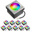 ledscom.de 10x pietra da pavimentazione LED NEOLUM per esterni, IP67, angolare, 10 x10cm, incl. lampadina GX53 RGB, 670lm, Smart Home
