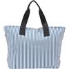 Nuto Borsa Mare a Righe Blu Denim e Bianca, Borsa Da Mare Impermeabile, Beach Tote Bag Resistentissima, Borsa Spiaggia Grande con chiusura a zip, lavabile in lavatrice a 30°.