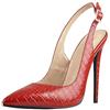 WOkismD Décolleté con Cinturino da Donna Décolleté Classici a Punta Chiusa con Tacco Alto Décolleté Eleganti con Tacco a Spillo Scarpe da Cerimonia Nuziale per Feste Nuziali,Rosso,40