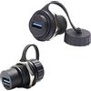 PENGLIN 2 PEZZI Accoppiatore USB 3.0 impermeabile per montaggio pannello di controllo, connettore pass-through USB IP67, presa a femmina, adattatore di prolunga Bulkhead