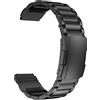 MaKTech Cinturino in Titanio,Bracciale a Maglie in Metallo Leggero Da 20mm,per Samsung Samsung Galaxy Watch 7 FE 6 5 4,40/42/43/44/45/46/47mm,Huawei GT 4/3-41/42mm (Nero)