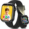 BANLVS 4G Smartwatch Bambini, Orologio Smartwatch Bambini con GPS, Doppia Fotocamera, Chiamate, Videochiamata, SOS, Modalità Scuola, Torcia, IP68, Contapassi per Ragazzi e Ragazze, Nero, Garanzia 3 Anni