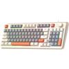 Lancoon Tastiera meccanica da gioco cablata con 94 tasti, 3 colori misti, effetto di luce fredda, staffa regolabile, funzione multimediale per PC e computer (bianco)