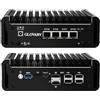 Glovary Firewall Mini PC J6413 4 Core, 4 x i226V 2.5GbE LAN OPNsense Router Micro Appliance, DDR4 8GB RAM 128GB SSD, AES-NI, Fanless Computer Hardware, 2 x NVMe Slot, 2 x SATA3.0, 2HD+USB-C 3 Display