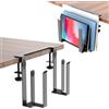 Disnace Supporto Regolabile Per Laptop Sul Lato Della Scrivania, Supporto per Laptop Verticale, Installazione Senza Fori, Supporto da Scrivania Laterale in Metallo, per Macbook Pro, Documenti (Doppio strato)