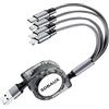 SDBAUX Multi 4 in 1 Cavo di Ricarica 3A 1M, Cavo di Ricarica USB con porta 2 Phone Tipo C Micro USB, per Samsung Galaxy S25 S24 S22 S20, Note 20 10, Honor View, Sony, Moto, LG, Huawei, Xiaomi, PS5