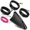 Bingfu Antenna Auto Pinna di Squalo AutoRadio FM AM DAB & GPS BeiDou GNSS | LNA 28dB, Ampia Tensione 9-16V, Impermeabile IP65, SMA SMB DIN, per Navigazione e Radio Digitale Camion Camper Furgone, Nero