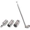LQMK Dab Antenna FM per HiFi - Antenna radio telescopica 75 Ohm con 3 adattatori - Connettore di tipo F sbilanciato per ricevitore stereo e mini sistema - Migliora la ricezione del segnale radio FM DAB