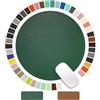 Besezx Tappetino per mouse, rotondo, tappetino per mouse in pelle PU, con bordo cucito, base in microfibra con antiscivolo impermeabile, tappetino per mouse per computer, laptop, 22,9 x 22,9 cm (verde