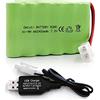 Gecoty® - Batteria ricaricabile NI-MH AA da 7,2 V, 2400 mAh, con cavo di ricarica (spina KET)