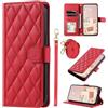 TiHen Compatible con Samsung Galaxy A52 4G Custodia PU Pelle Flip Magnetica portafoglio con slot per schede Antiurto Supporto Caso-Rosso
