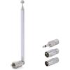 Elecbee Antenna FM FM, antenna radio estensibile, 75 unbal F maschio per DAB, TV, radio AM-FM, ricevitore stereo, Bose Wave