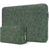 DOMISO Custodia PC Portatile 17,3 Pollici,Borsa Custodia per Lenovo HP dell Acer ASUS Samsung 17-17,3 Pollici LaptopInclude Una Piccola Borsa Porta Accessori,Verde Scuro