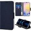N NEWTOP Cover Compatibile con Samsung Galaxy A25 5G, HQ Lateral Custodia Libro Flip Chiusura Magnetica Portafoglio Simil Pelle Stand Protezione Completa Case TPU Anti Urto Guscio Base (Blu)