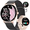 LIGE Smartwatch Donna, 1,43 AMOLED Smartwatch Orologio Fitness 2 Cinturini,Chiamata Bluetooth,100+ Modalità Sportive,24H Cardiofrequenzimetro,Monitoraggio Sonno,IP68 Impermeabile,Android iOS,Nero Rosa