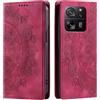 CASEONJAN Cover per Xiaomi 13T / 13T Pro, Pelle PU Custodia a portafoglio con scomparti per Slot Schede, Antiurto Flip Caso Cover per Xiaomi 13T / 13T Pro (Vintage Rosso)