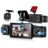 Rimoody 4 Canali Dashcam Auto 360°, 108P 4 Telecamere Anteriore Posteriore Sinistra Destra, 3 Pollici Schermo IPS Dash Cam, Visione Notturna 8 IR, Registrazione in Loop, Monitoraggio Parcheggio 24H