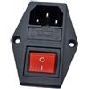 LEVSEB Presa da incasso per dispositivi freddi C14, con interruttore rosso e due fusibili, 3 pin 220 - 250 V/10 A, presa per dispositivi di raffreddamento, presa 3 in 1 con interruttore, illuminato