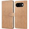 Leacckl Cover per Google Pixel 10a, Custodia a portafoglio in Pelle PU Premium [Magnetica a Scatto] [Funzione Stand], Cachi