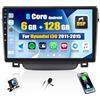 CAMECHO 6+128G 8 Core 9 Pollici Autoradio per Hyundai I30 2011-2015 con Telecamera Posteriore, Android 15 Radio Bluetooth 2Din Wireless Carplay con Android Auto GPS WIFI FM/RDS DSP con Mirror Link