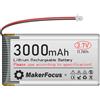 YELUFT 1 batteria ricaricabile ai polimeri di litio da 3,7 V, 3000 mAh, 1S 1C, con scheda di protezione e connettore Micro JST 1.25, per scheda di sviluppo ESP32