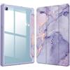 FINTIE Custodia per Samsung Galaxy Tab S6 Lite 10.4'' 2024/2022/2020 (SM-P620/P625/P613/P619/P610/P615) con S Pen Holder, Antiurto Sottile Case Posteriore Trasparente Cover, Lilla Marble