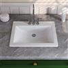 DeerValley Lavello da bagno rettangolare in ceramica da 53 x 45 cm, lavabo da banco con troppopieno, lavabo bianco, DV-1DS0122