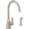 Peerless Ezra P199152LF-SS - Rubinetto monocomando per lavello da cucina con spruzzatore laterale, in acciaio INOX