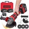 ONEVAN Smerigliatrice Angolare a Batteria 125mm, Flessibile Professionale Brushless 20V con 2 Batterie 4.0Ah, 8000 RPM, Smerigliatrice Elettrica con Copertura di Protezione e Impugnatura Ergonomica