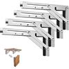 BOODPET Staffe per mensole pieghevoli 4 PEZZI - Staffe da tavolo a parete resistenti, supporto per mensole pieghevole in acciaio inossidabile per banco da lavoro, scrivania, tavolo - 45 cm