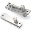 NiuLumea Cerniera per porte segrete in acciaio inox, per rotazione a 360°, montaggio a pavimento e soffitto nascosto, per resistente, invisibile per porte, argento (15,2 x 2,5 cm)