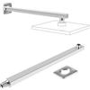 NAKIHOUSE Braccio doccia quadrato in acciaio inox, 30 cm, per soffione doccia a pioggia, montaggio a parete (soffione doccia non incluso)