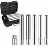 TANIASHOP Set 5 Chiavi a Bussola Extra Lunghe 120mm con Attacco da 3/8" 8-14mm Chiavi a Bussola Esagonali 6 Punti con Riduttore da 3/8" a 1/4"