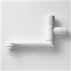 BiaoTeng Rubinetto Singolo Acqua Fredda Girevole a 180° Ottone Rubinetto Lavabo Esterno da Muro Bianco