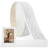 YuLiMirich Moldure in stucco autoadesive bianche per soffitto - 8 cm (larghezza) x 5 mm (profondità) x 10 m (lunghezza) - Moldure decorative 3D autoadesive, moldure in stucco per parete, resistente all'acqua
