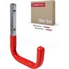 Gedotec Supporto a parete - Gancio a parete da avvitare in acciaio zincato gommato | MONO | 10 ganci per elettrodomestici Lunghezza: 115 mm incl. materiale di fissaggio | Gancio multiuso in metallo