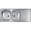 Yellowshop - MONDIAL 3 Lavello incasso acciaio inox con piano appoggio a sx o dx cm 116x50 con sifone e piletta (Piano a Dx)