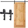 Cecaylie 6 ft (183 cm) Binario per Porta Scorrevole Kit, acciaio al carbonio, per porte scorrevoli, Spessore anta applicabile: 35-45 cm, Nero