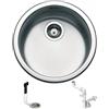 Fhuller Lavello FHULLER Cucina Incasso Pozzetto Tondo CIRCUM CIVIIPC Inox Prelucidato Ø 43,5 Economico H.17 Spessore Acciaio 5/10