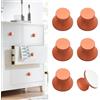 Elistonie Morandi - Confezione da 6 pomelli autoadesivi in alluminio, colore arancione, per cassetti, senza foratura, con adesivo adesivo, per armadietti, cassettiere, finestre