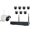 puntoluceled Kit Videosorveglianza NVR 8 Telecamere | HDMI LAN WiFi VGA | Interno Esterno
